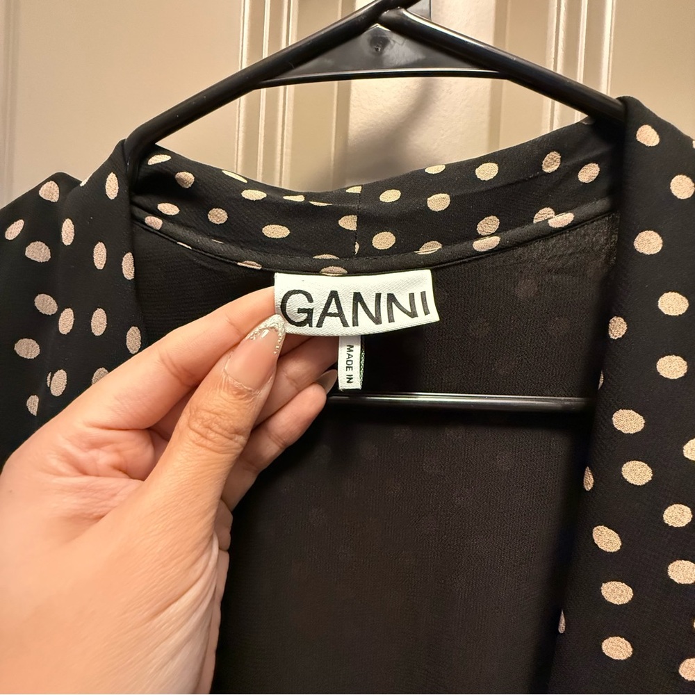 Ganni polka dot wrap Dress - Picture 4 of 6
